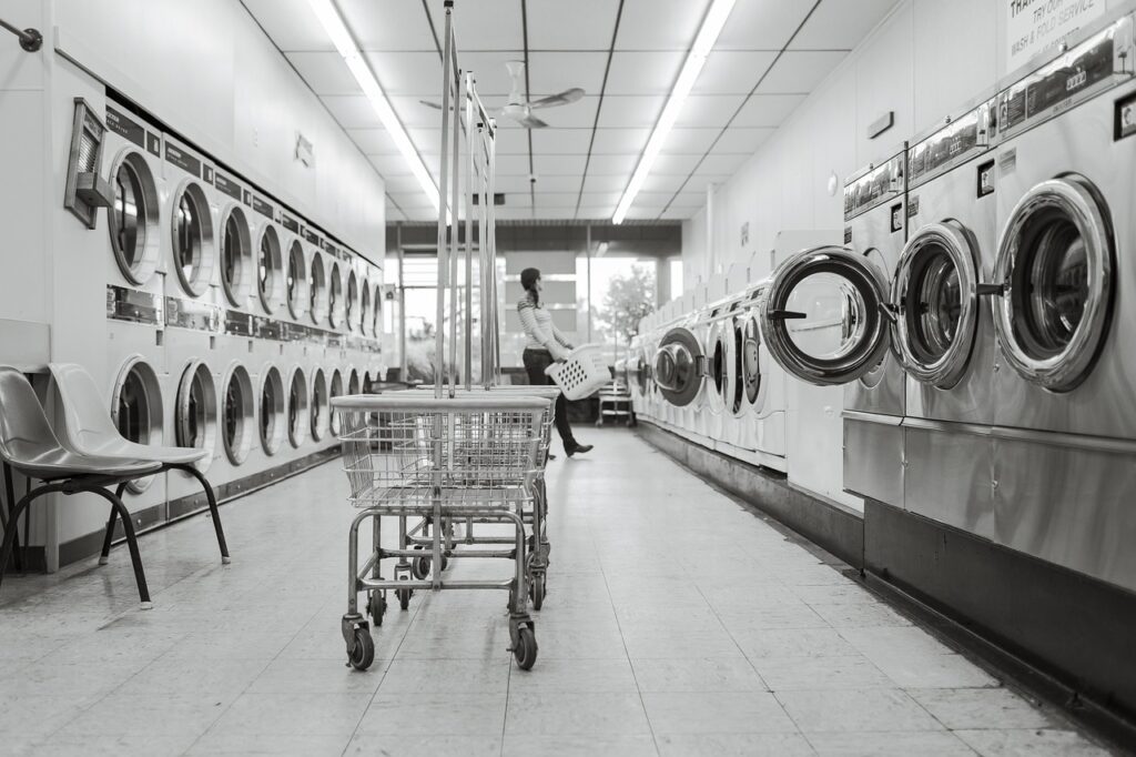 laundry saloon, laundry, person, washing machines, clean, wash, housework, washer, clothes, domestic, laundromat, dryers, carts, baskets, laundry, laundry, laundry, laundry, laundry, laundromat